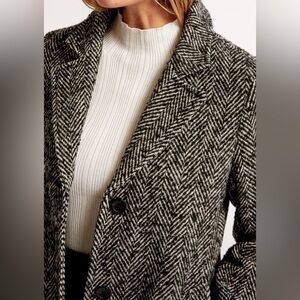 A&F Oversized Herringbone Textured Coat
